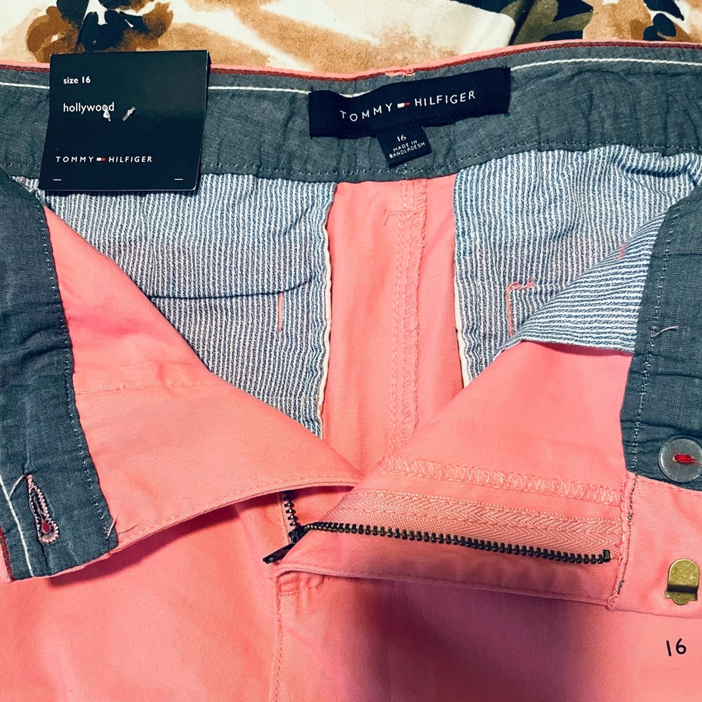 Tommy Hilfiger Size:16 Women Hollywood Short 9” Inseam Pink 97% Cotton - Picture 6 of 10